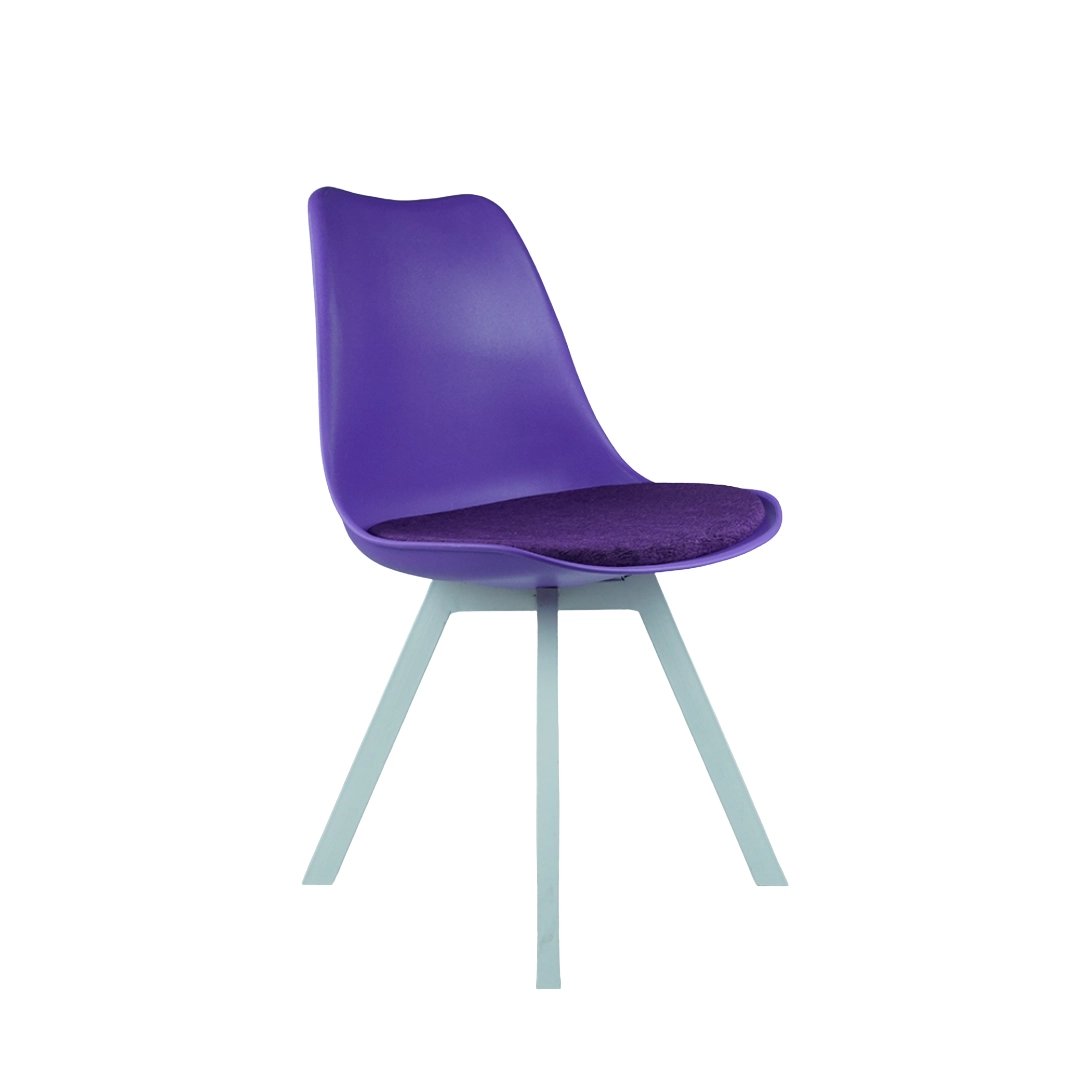Heavy Duty Tulip Chair White Stand - Purple
